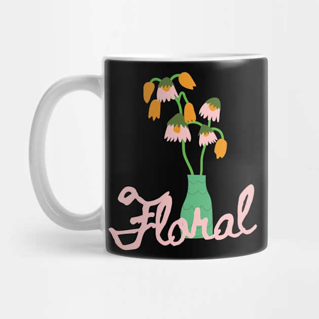 Floral flower vase illustration by Lemon Squeezy design 